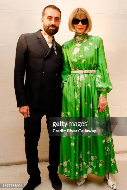 Giambattista Valli and Anna Wintour at the Chevalier de l'Ordre des Arts et des Lettres Ceremony for Giambattista Valli hosted by Diana Widmaier...