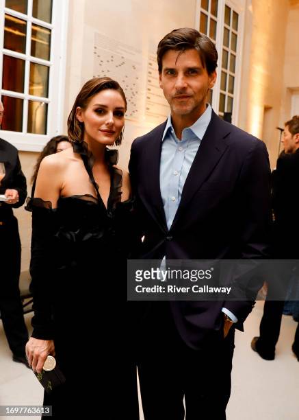 Olivia Palermo and Johannes Huebl at the Chevalier de l'Ordre des Arts et des Lettres Ceremony for Giambattista Valli hosted by Diana Widmaier...