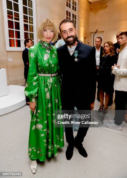 Anna Wintour and Giambattista Valli at the Chevalier de l'Ordre des Arts et des Lettres Ceremony for Giambattista Valli hosted by Diana Widmaier...