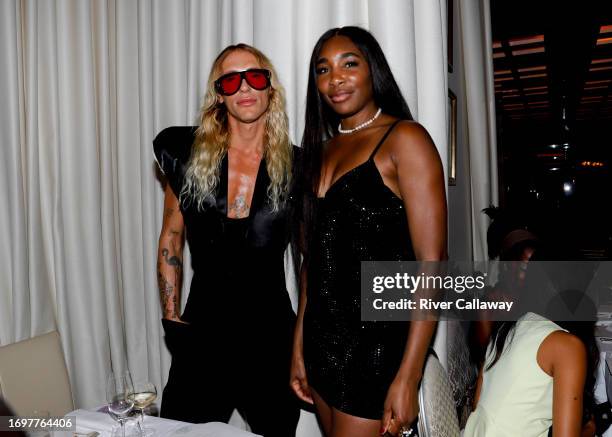 Tyrone Dylan and Venus Williams at Usher's Rendez-vous à Paris Dinner + After Party at Hôtel Plaza Athénée on September 29, 2023 in Paris, France.