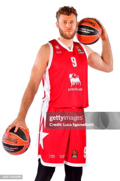 Nicolo Melli, #9 of EA7 Emporio Armani Milan poses during 2023/2024 Turkish Airlines EuroLeague Media Day EA7 Emporio Armani Milan at Mediolanum...