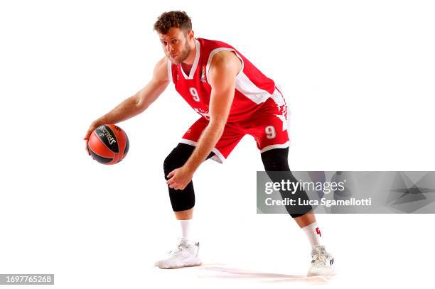 Nicolo Melli, #9 of EA7 Emporio Armani Milan poses during 2023/2024 Turkish Airlines EuroLeague Media Day EA7 Emporio Armani Milan at Mediolanum...