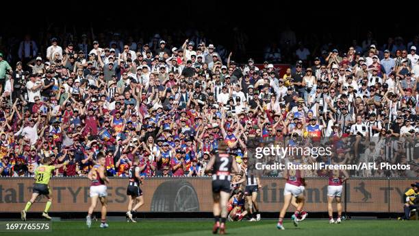 General view of the crowd during the 2023 AFL Grand Final match between the Collingwood Magpies and the Brisbane Lions at the Melbourne Cricket...