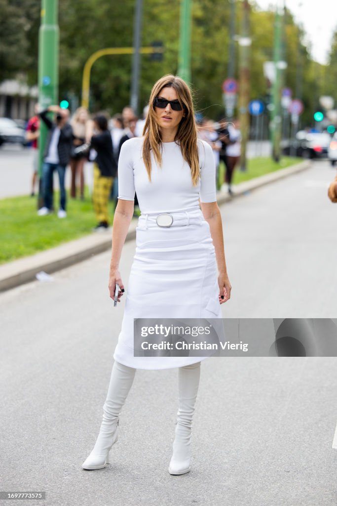 Street Style - Day 5 - Milan Fashion Week - Womenswear Spring/Summer 2024