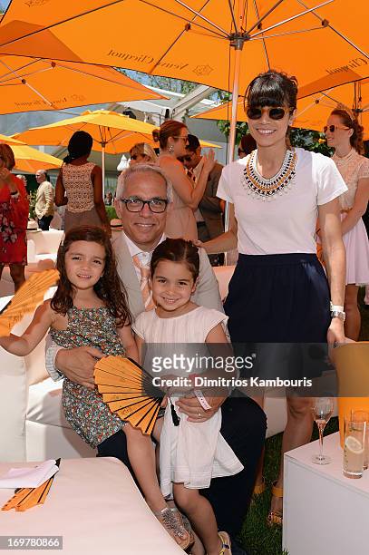 Chef Geoffrey Zakarian and Margaret Anne Williams pose with their children at the VIP Marquee during the sixth annual Veuve Clicquot Polo Classic on...