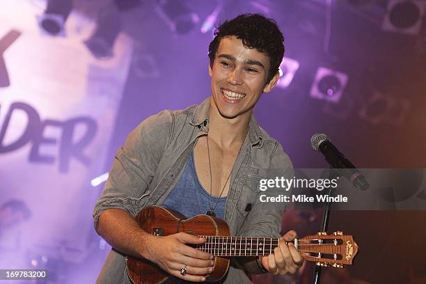 Max Schneider performs on stage during the kickoff for his "Nothing Without Love" summer tour at The Roxy Theatre on June 1, 2013 in West Hollywood,...