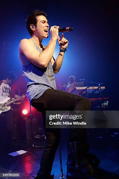 Max Schneider performs on stage during the kickoff for his "Nothing Without Love" summer tour at The Roxy Theatre on June 1, 2013 in West Hollywood,...