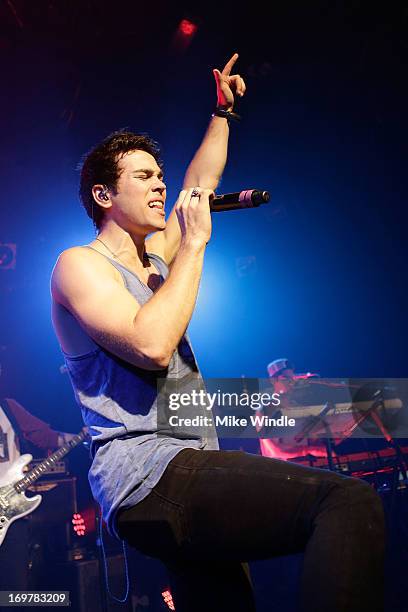 Max Schneider performs on stage during the kickoff for his "Nothing Without Love" summer tour at The Roxy Theatre on June 1, 2013 in West Hollywood,...