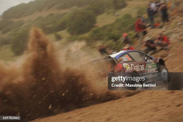 Evgeny Novikov of Russia and Ilka Minor of Austria compete in their Qatar M-Sport WRT Ford Fiesta RS WRC during Day One of the WRC Greece on June 01,...