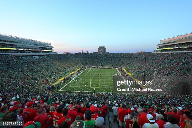 General view of Notre Dame Stadium prior to the game between the Notre Dame Fighting Irish and the Ohio State Buckeyes at Notre Dame Stadium on...