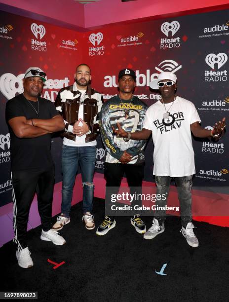 Chuck D, DJ Envy, Charlamagne tha God, and Flavor Flav attend the 2023 iHeartRadio Music Festival at T-Mobile Arena on September 23, 2023 in Las...