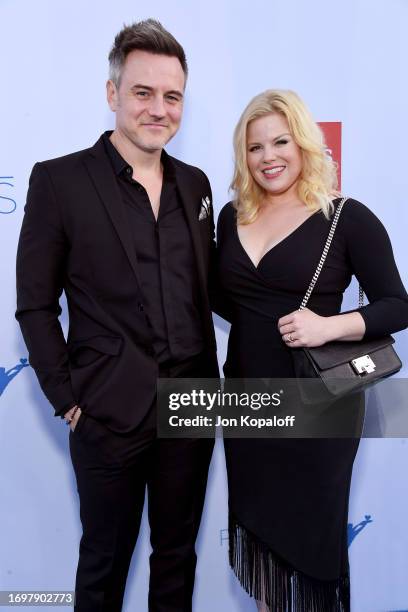 Brian Gallagher and Megan Hilty attend Project Angel Food's 2023 Angel Awards on September 23, 2023 in Los Angeles, California.