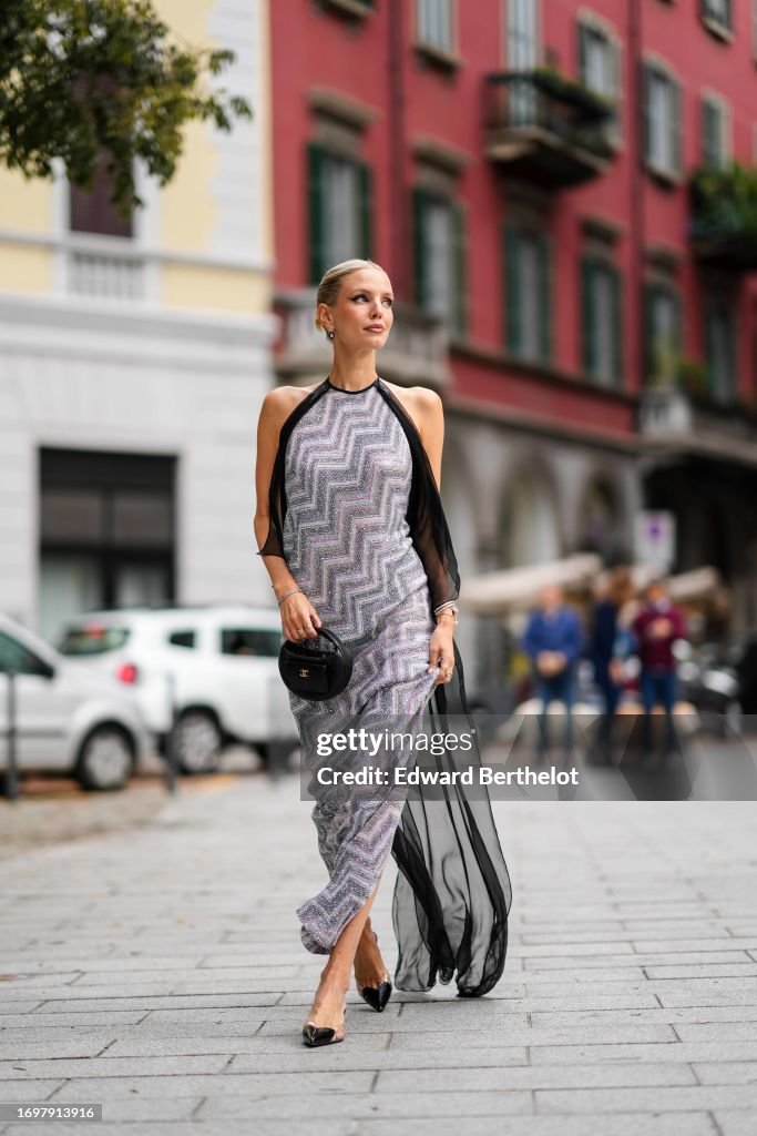 Street Style - Day 5 - Milan Fashion Week - Womenswear Spring/Summer 2024