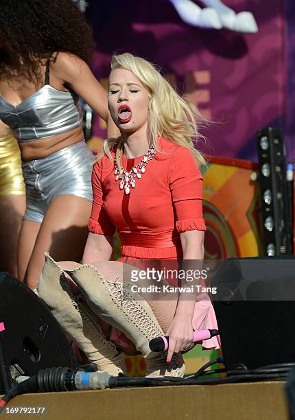 Iggy Azalea performs on stage at the "Chime For Change: The Sound Of Change Live" Concert at Twickenham Stadium on June 1, 2013 in London, England....