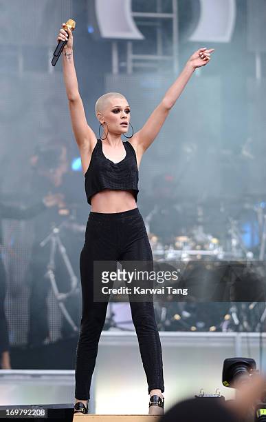 Jessie J performs on stage at the "Chime For Change: The Sound Of Change Live" Concert at Twickenham Stadium on June 1, 2013 in London, England....