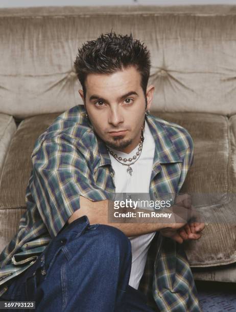 Singer Chris Kirkpatrick of American boy band NSYNC, in the penthouse suite of the Chateau Marmont, Los Angeles, California, United States, January...