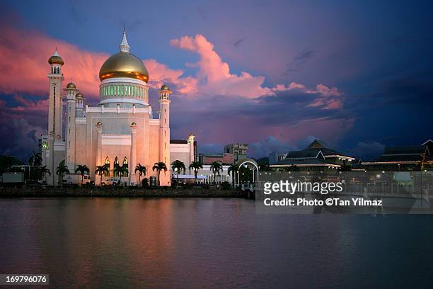 brunei at dusk - bandar seri begawan stock pictures, royalty-free photos & images