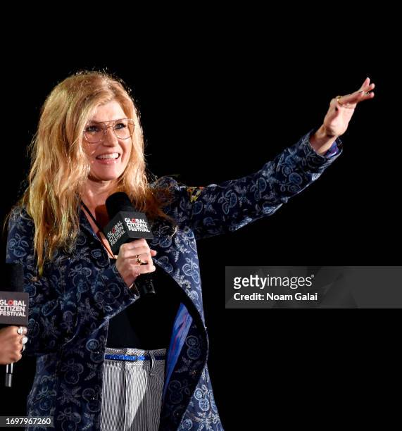 Connie Britton speaks onstage during Global Citizen Festival 2023 at Central Park on September 23, 2023 in New York City.