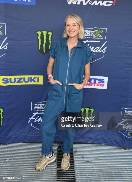 Ever Carradine attends the SuperMotocross World Championship Finals Celebrity Night at Los Angeles Memorial Coliseum on September 23, 2023 in Los...