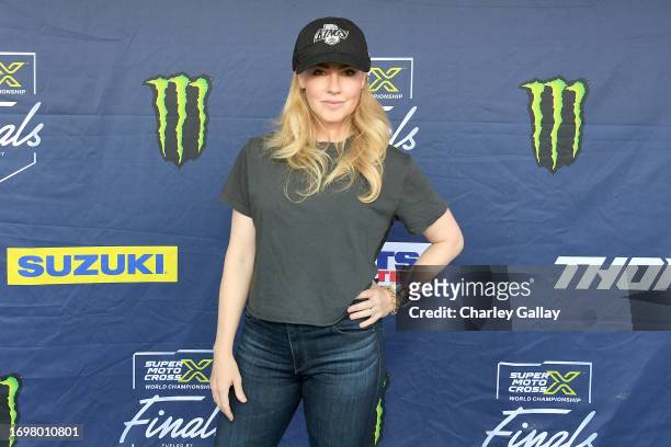Amanda Schull attends the SuperMotocross World Championship Finals Celebrity Night at Los Angeles Memorial Coliseum on September 23, 2023 in Los...