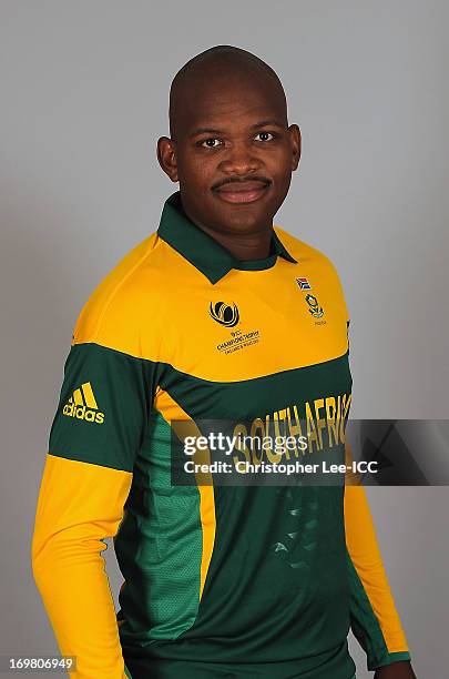 Lonwabo Tsotsobe during the South Africa Portrait Session at the Royal Gardens Hotel on June 2, 2013 in London, England.