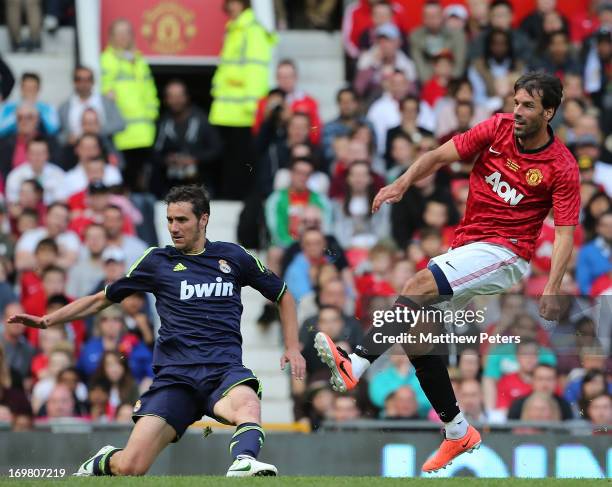 Ruud van Nistelrooy of Manchester United in action at the MU Foundation Charity Legends match between Manchester United Legends and Real Madrid...