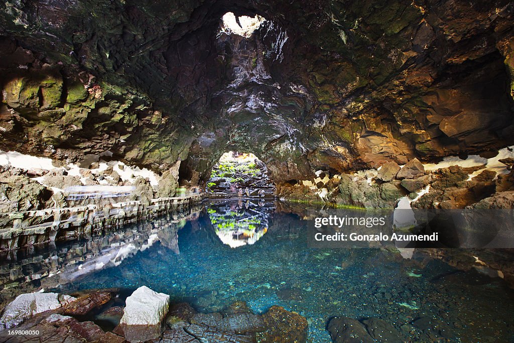 Volcanic tunnel in Lanzarote.