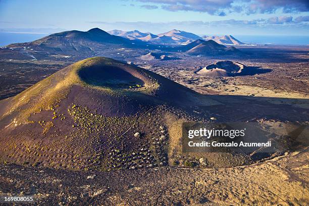 volcanic landscape in lanzarote. - lanzarote stock pictures, royalty-free photos & images