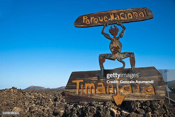 volcanic landscape in timanfaya natinal park. - lanzarote stock pictures, royalty-free photos & images