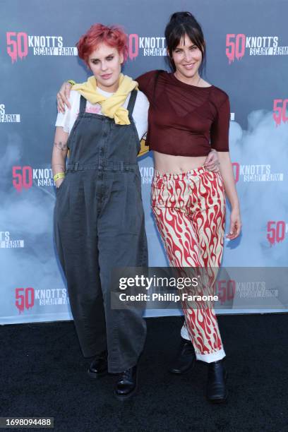 Tallulah Willis and Scout Willis attend the 50th anniversary of Knott's Scary Farm at Knott's Berry Farm on September 23, 2023 in Buena Park,...