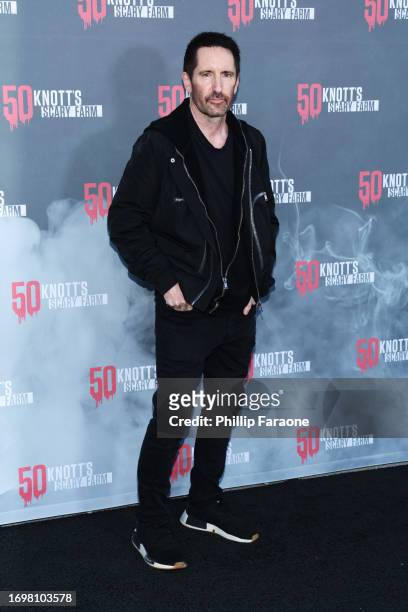 Trent Reznor attends the 50th anniversary of Knott's Scary Farm at Knott's Berry Farm on September 23, 2023 in Buena Park, California.