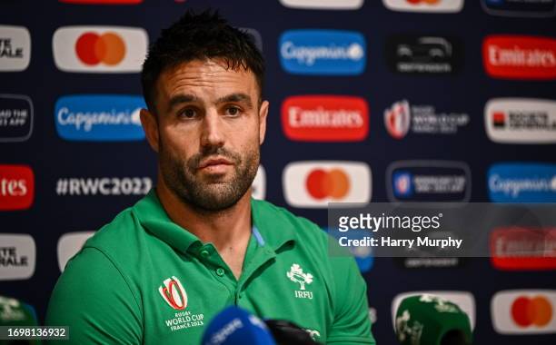 Tours , France - 30 September 2023; Conor Murray during an Ireland rugby media conference at Complexe de la Chambrerie in Tours, France.