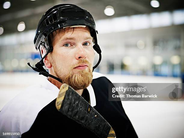 portrait of ice hockey player - ice hockey close up stock pictures, royalty-free photos & images