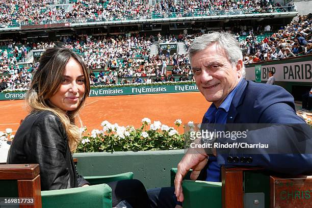 Dior Sidney Toledano and his daughter Julia Toledano attend Roland Garros Tennis French Open 2013 - Day 8 on June 2, 2013 in Paris, France.