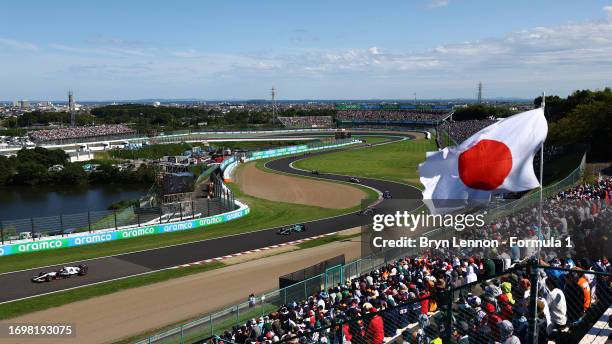Yuki Tsunoda of Japan driving the Scuderia AlphaTauri AT04 on track during the F1 Grand Prix of Japan at Suzuka International Racing Course on...