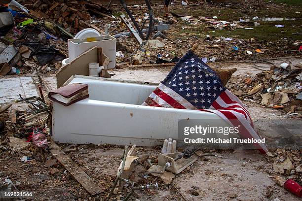 The family of Nathan Kriesel took refuge in this bathtub during the May 20, 2013 tornado in Moore, Oklahoma. Everyone in his family survived.