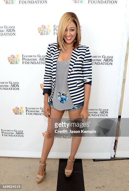 Actress Tia Mowry-Hardrict attends the Elizabeth Glaser Pediatric AIDS Foundation's 24th Annual "A Time For Heroes" at Century Park on June 2, 2013...