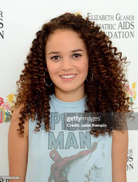 Actress Madison Pettis attends the Elizabeth Glaser Pediatric AIDS Foundation's 24th Annual "A Time For Heroes" at Century Park on June 2, 2013 in...