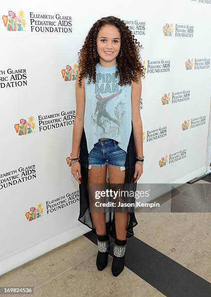 Actress Madison Pettis attends the Elizabeth Glaser Pediatric AIDS Foundation's 24th Annual "A Time For Heroes" at Century Park on June 2, 2013 in...