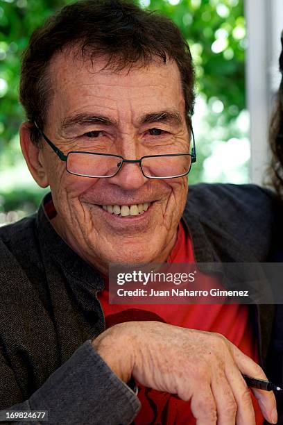 Writer Fernando Sanchez Drago attends a book signing during 'Books Fair 2013' at the Retiro Park on June 2, 2013 in Madrid, Spain.