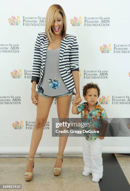 Actress Tia Mowry-Hardrict and son Cree Hardrict arrive at the Elizabeth Glaser Pediatric AIDS Foundation's 24th Annual "A Time For Heroes" at...