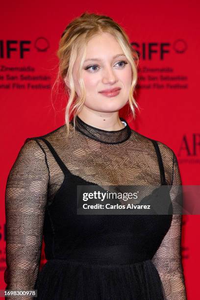 Actress Nadia Tereszkiewicz attends the 'Rosalie' premiere during the 71st San Sebastian International Film Festival at the Victoria Eugenia Theater...