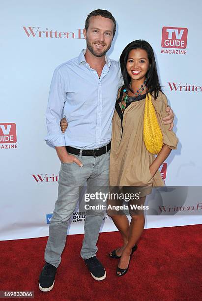 Actors Devon Gummersall and Jenn Liu arrive at WGA's tribute event to unveil '101 Best Written TV Series' at Writers Guild Theater on June 2, 2013 in...