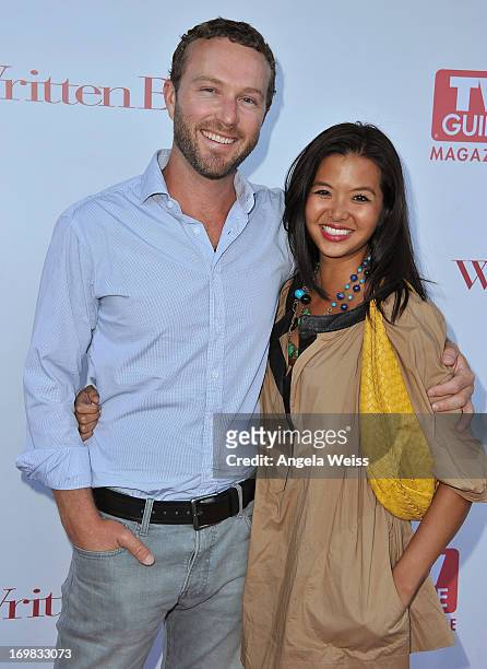 Actors Devon Gummersall and Jenn Liu arrive at WGA's tribute event to unveil '101 Best Written TV Series' at Writers Guild Theater on June 2, 2013 in...