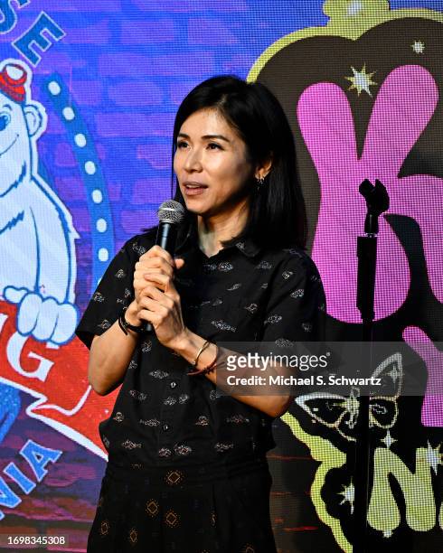 Comedian Aiko Tanaka performs at The Ice House Comedy Club on September 23, 2023 in Pasadena, California.