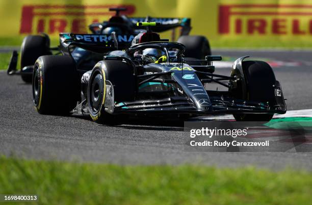 Lewis Hamilton of Great Britain driving the Mercedes AMG Petronas F1 Team W14 on track during the F1 Grand Prix of Japan at Suzuka International...