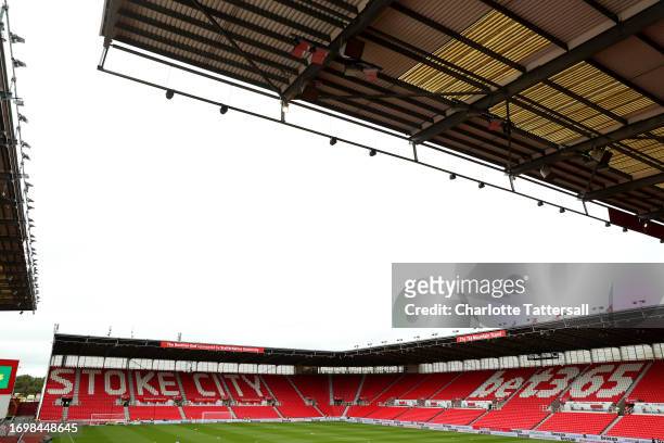 General view inside the stadium prior to the Sky Bet Championship match between Stoke City and Hull City at Bet365 Stadium on September 24, 2023 in...