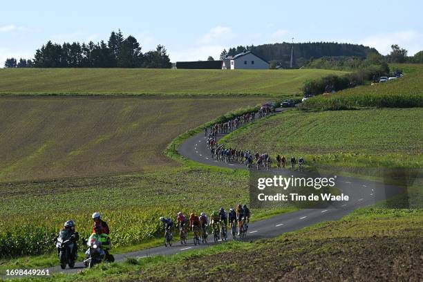 Asbjorn Hellemose of Denmark and Team Lidl - Trek, Marco Haller of Austria and Team BORA - hansgrohe, Alexandre Delettre of France and Team Cofidis,...