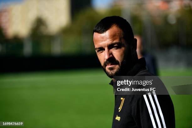 Claudio Rivalta Head Coach of Juventus U17 during the match between Torino u17 v Juventus U17 on September 24, 2023 in Orbassano, Italy.