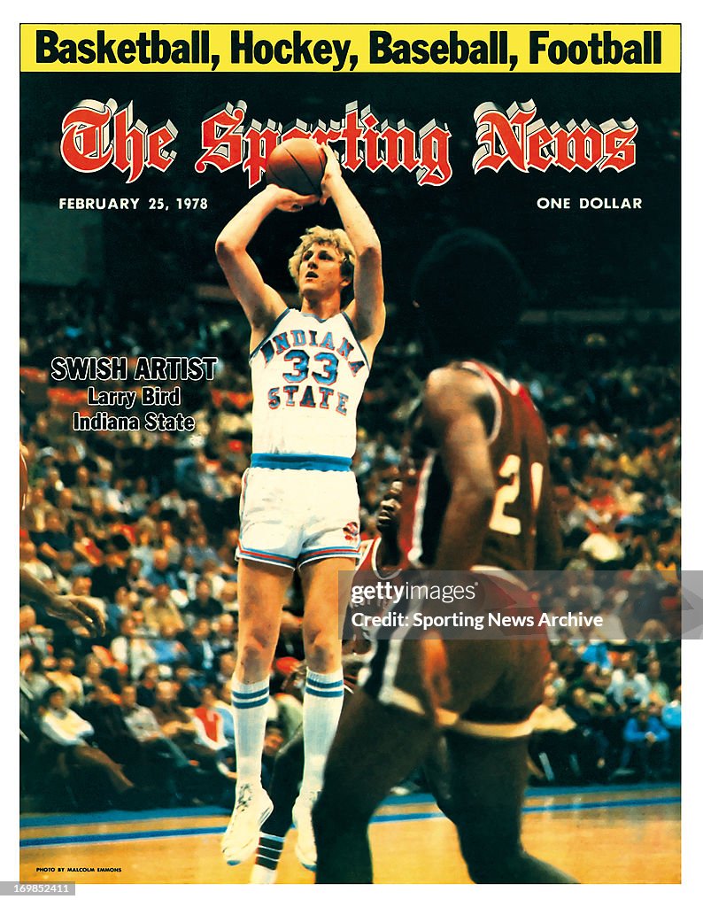 NCAA Basketball Covers - Indiana State Sycamores Forward Larry Bird - February 25, 1978